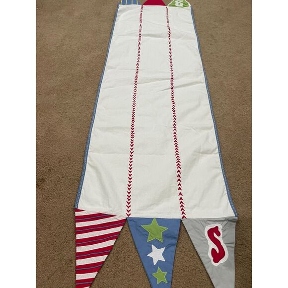 Pottery Barn‎ Kids Baseball Runner 17x70"Decor Bedroom Party - Picture 2 of 5